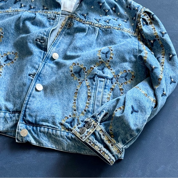 SANDRO - Denim Embellished Jacket - Picture 5 of 14
